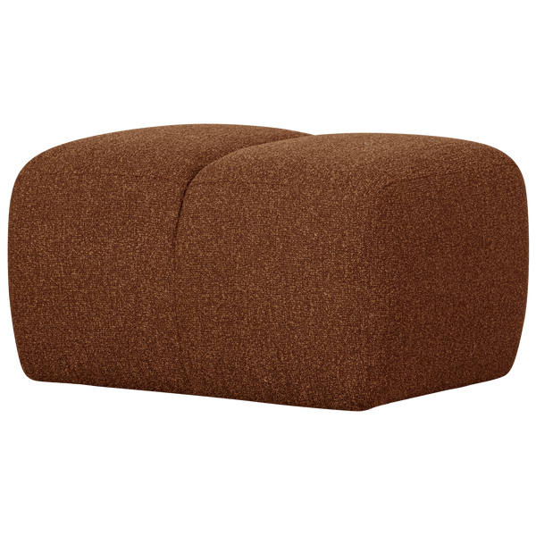 Vtwonen WOOOD Mojo Poef - Bouclé - Roest Bruin Melange - 80x60x45