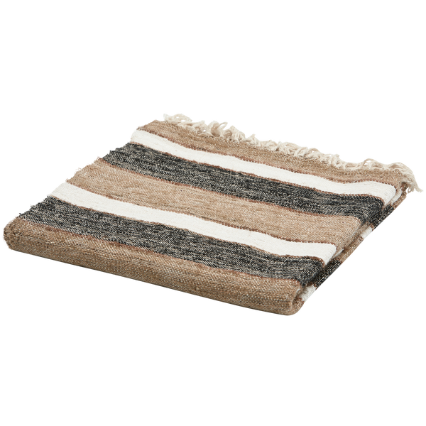 Vtwonen WOOOD Plaid Beek- Katoen - Zwart/Naturel - 130x170x1