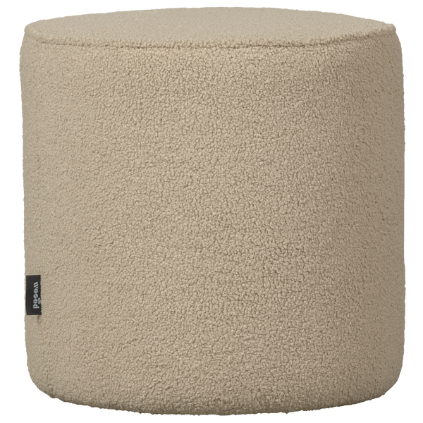 vtwonen WOOOD poef hoog Sara - Polyester - Zand - 46xØ46cm