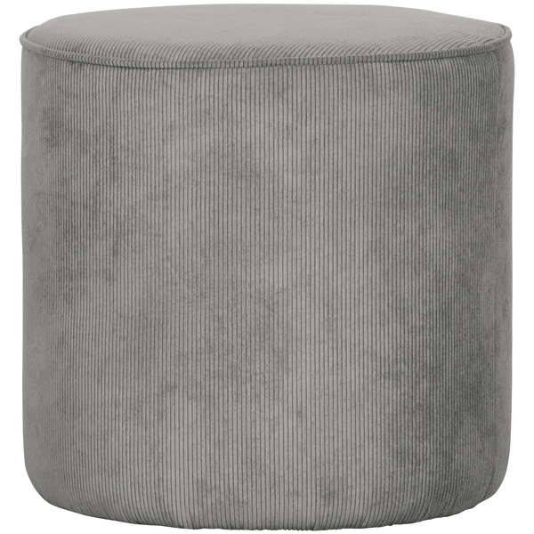 vtwonen WOOOD poef hoog Sara - Ribstof - Vergrijsd Groen - 46x46x46