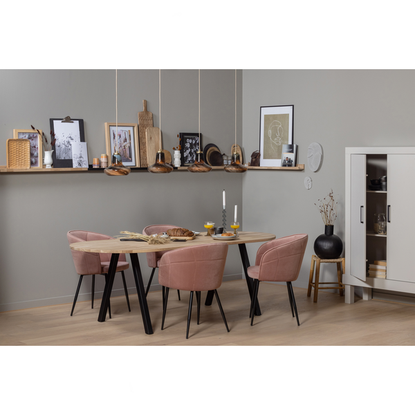 Vtwonen WOOOD Tafelblad Ovaal Tablo - Eiken - Onbehandeld - 2 4x220x90