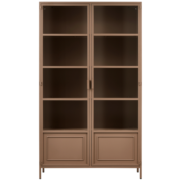vtwonen WOOOD vitrinekast Ronja - Metaal - Military Brown - 189x110x43