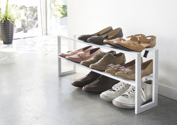 Vtwonen Yamazaki Schoenenrek Uitschuifbaar - 2 Niveaus - Line - Wit