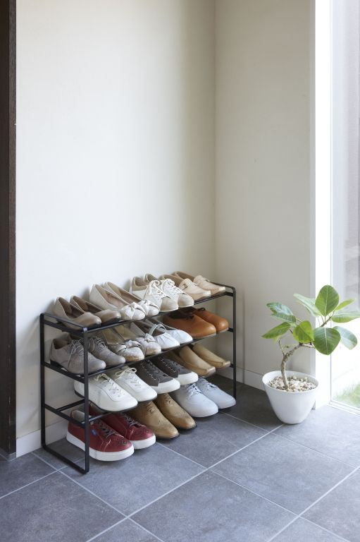 Vtwonen Yamazaki Schoenenrek Uitschuifbaar - Frame - 3 Niveaus - Zwart