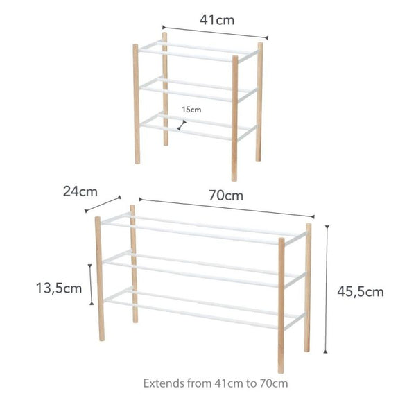 Vtwonen Yamazaki Schoenenrek Uitschuifbaar - Plain - Wit