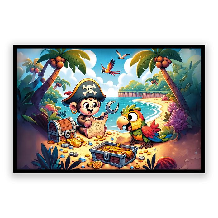 Walljar Avontuurlijke Schattenjacht Met Aapje En Papegaai