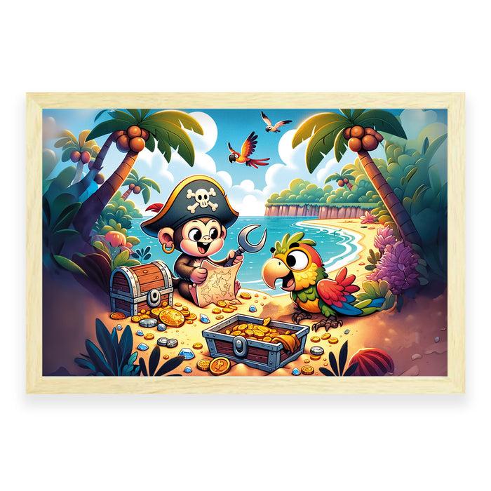 Walljar Avontuurlijke Schattenjacht Met Aapje En Papegaai