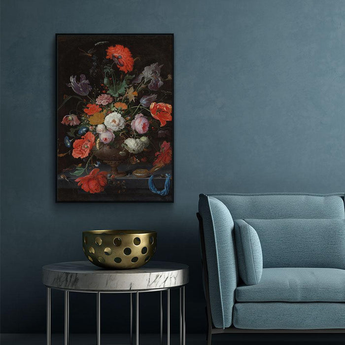 Walljar Mignon - Stilleven Met Bloemen En Een Horloge