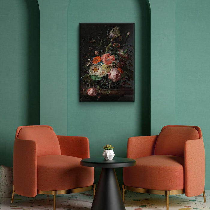 Walljar Rachel Ruysch - Stilleven Met Bloemen Op Marmeren Tafelblad