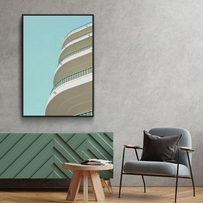 Walljar Abstract Wit Gebouw