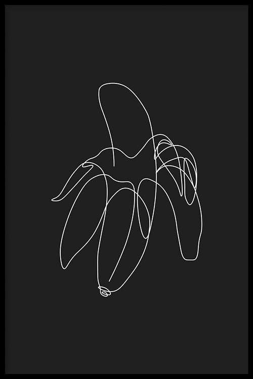 Walljar Banana Line Art