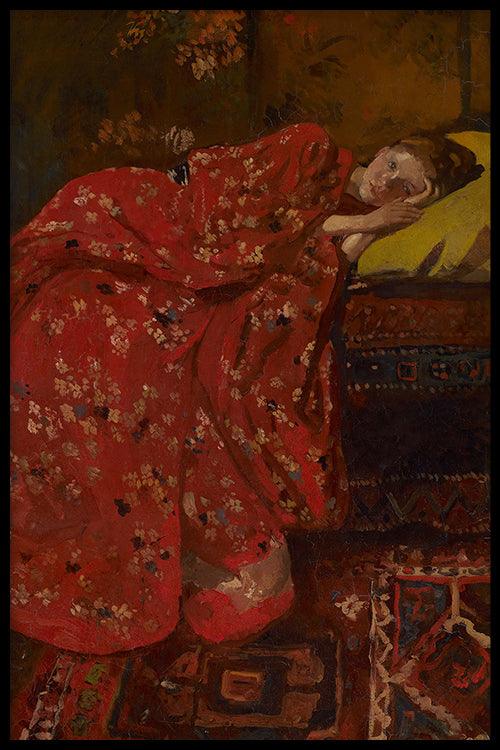 walljar Breitner - Meisje In Rode Kimono