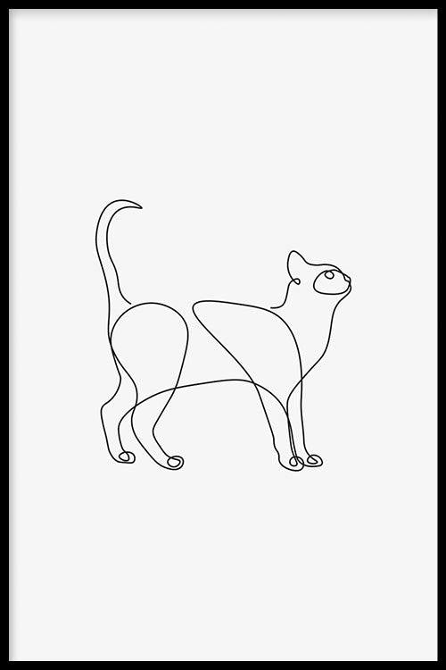 walljar Cat Line Art