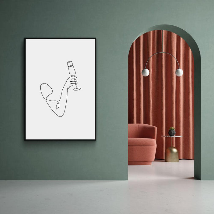 Walljar Champagne Line Art