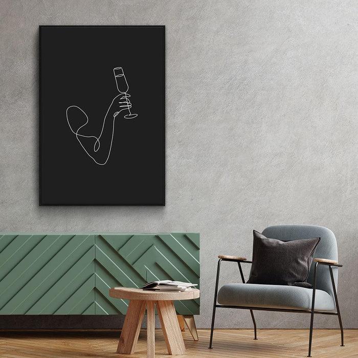 Walljar Champagne Line Art