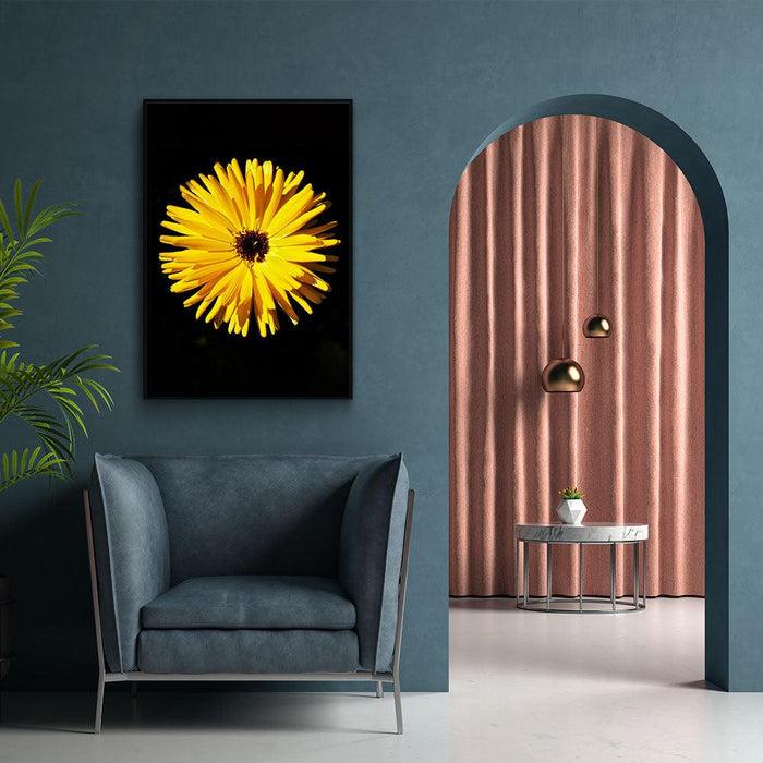 Walljar Close-up Gele Bloem