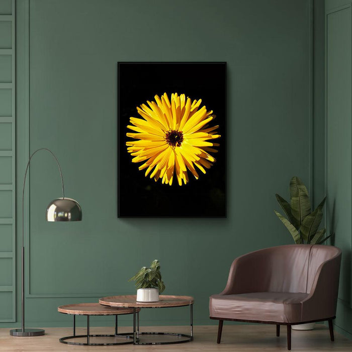 Walljar Close-up Gele Bloem