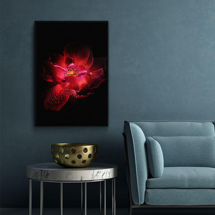 Walljar Close-up Rode Bloem