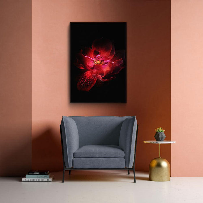 Walljar Close-up Rode Bloem