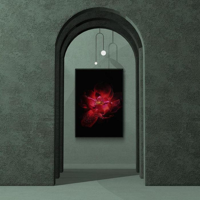 Walljar Close-up Rode Bloem