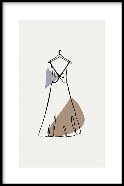 walljar Dress Line Art