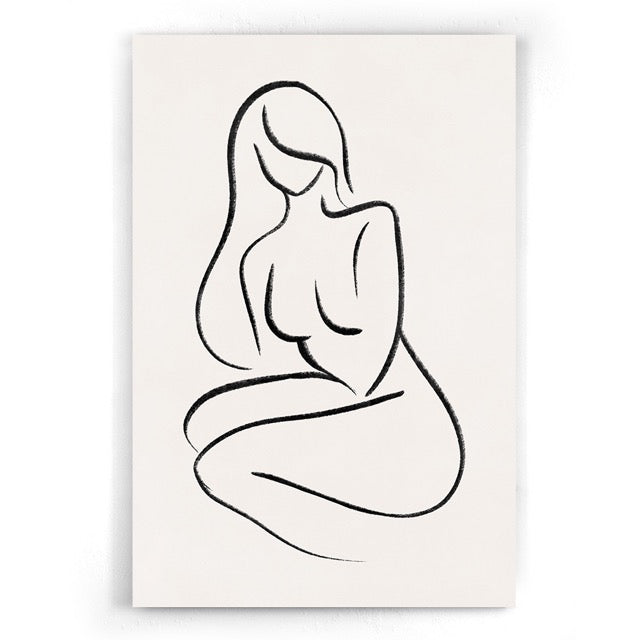 Walljar Female Line Art Minimalistische Drieluik