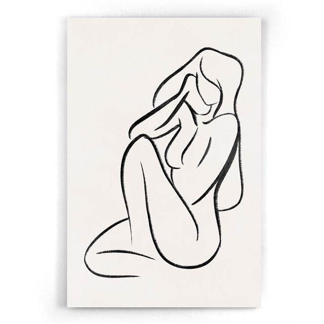 Walljar Female Line Art Minimalistische Drieluik