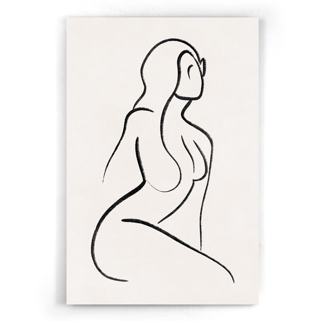 Walljar Female Line Art Minimalistische Drieluik