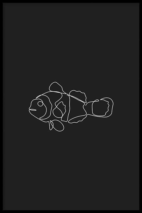 Walljar Finding Nemo Line Art