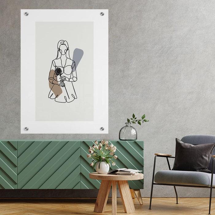 Walljar Flower Girl Line Art