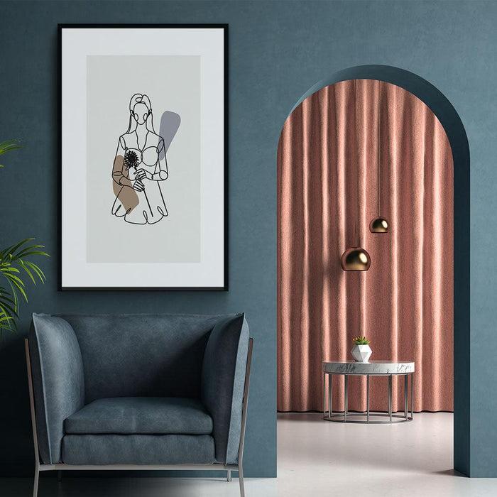 Walljar Flower Girl Line Art