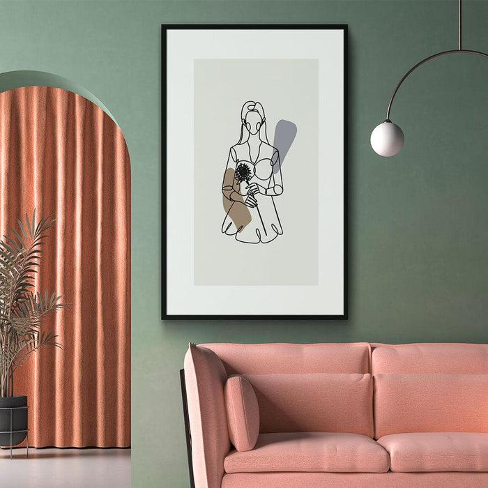 Walljar Flower Girl Line Art