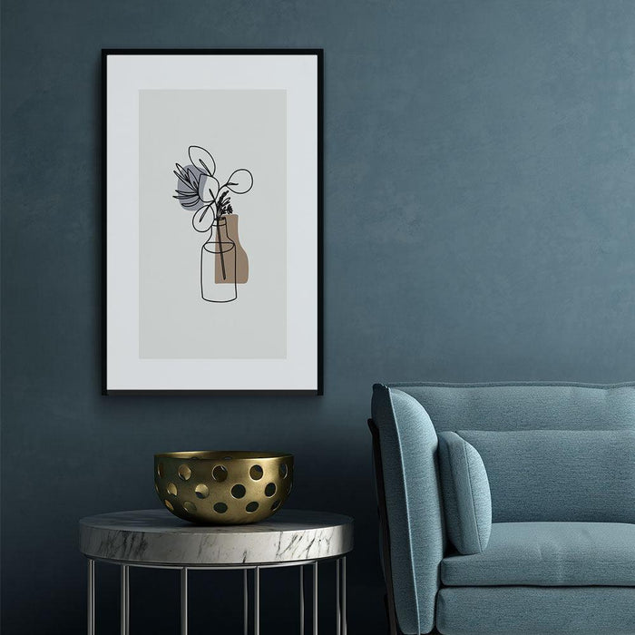 Walljar Flower Vase Line Art