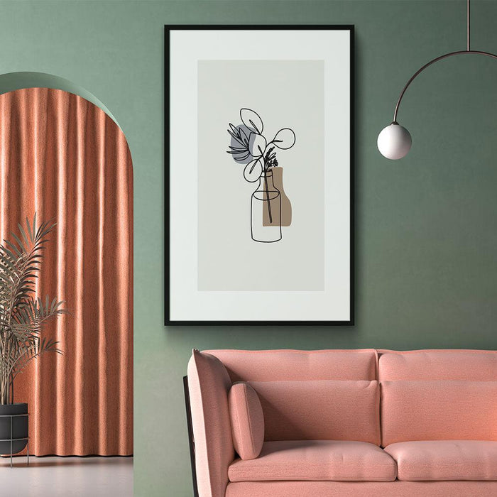 Walljar Flower Vase Line Art