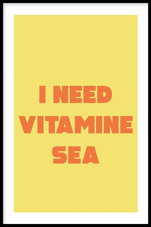 walljar I Need Vitamine Sea