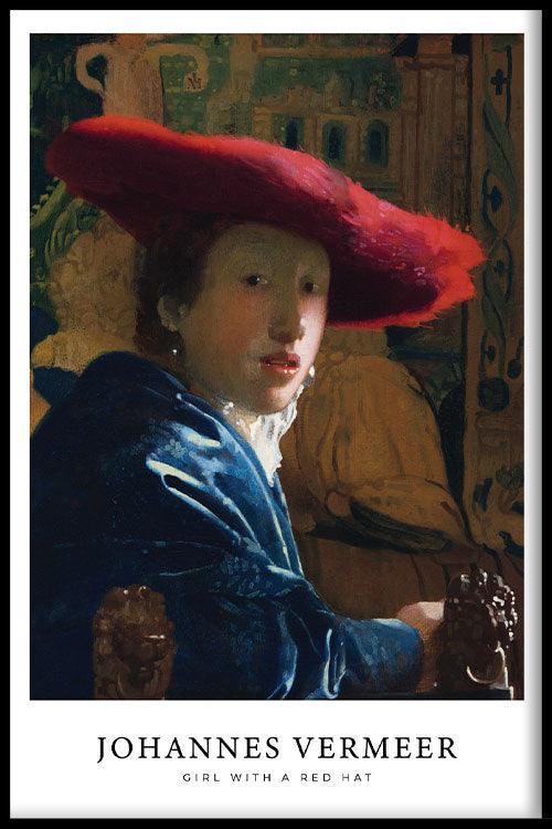 walljar Johannes Vermeer - Meisje Met De Rode Hoed