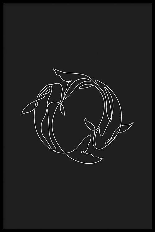 Walljar Koicarp Circle Line Art