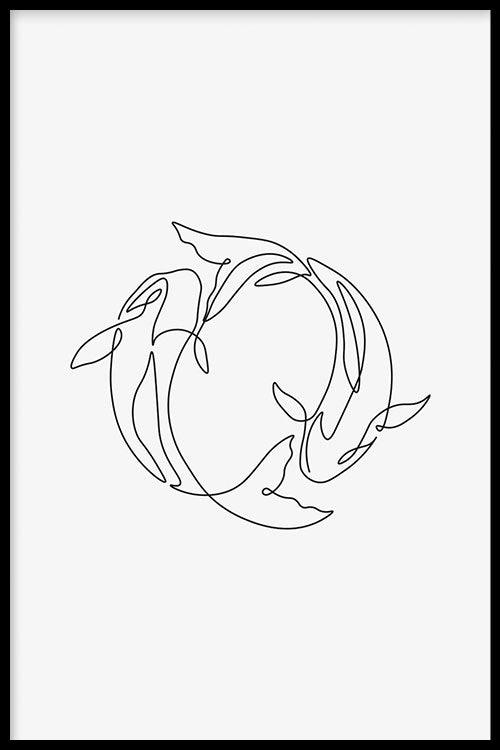 walljar Koicarp circle Line Art