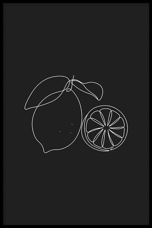 Walljar Lemons Line Art