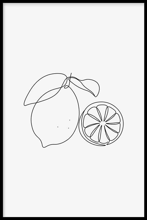 walljar Lemons Line Art