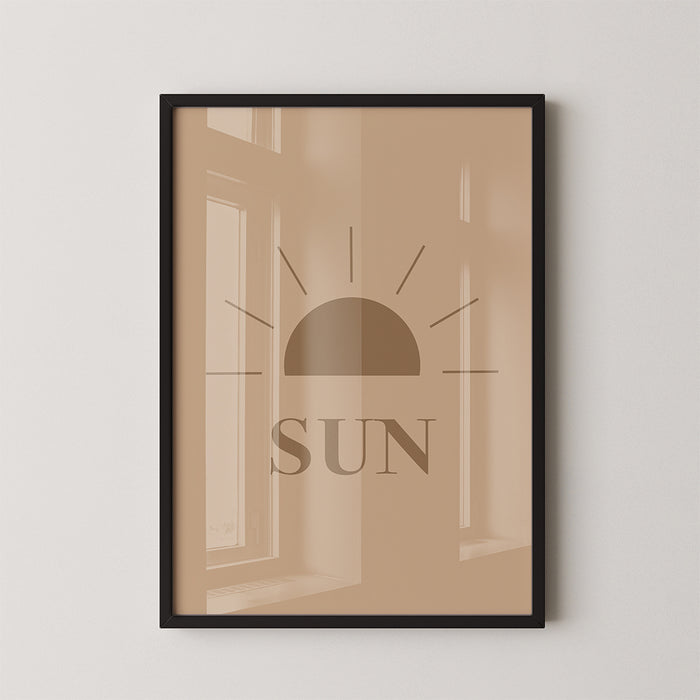 Walljar Minimalistische Zon + Tekst Poster