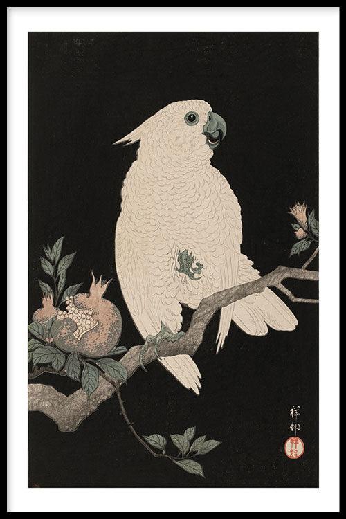 walljar Ohara Koson - Cockatoo Pomegranate