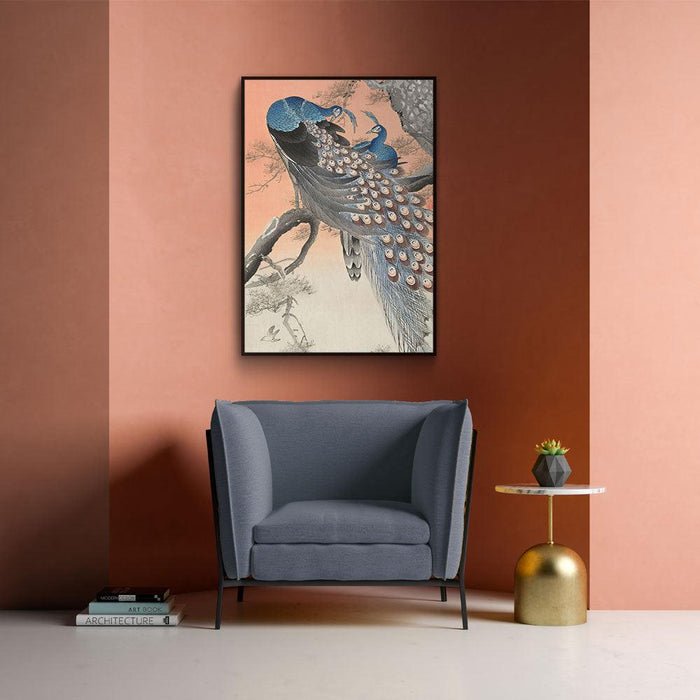 Walljar Ohara Koson - Two Peacocks On Tree Branch