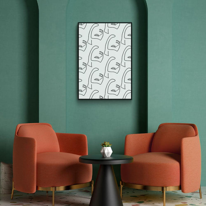 Walljar One Line Face Pattern