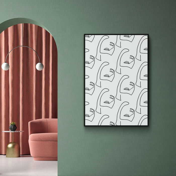 Walljar One Line Face Pattern