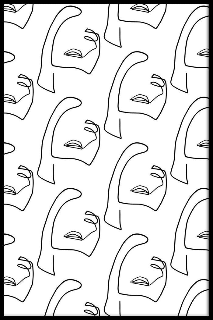 walljar One Line Face Pattern