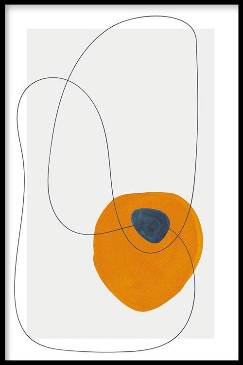 walljar Orange Circle