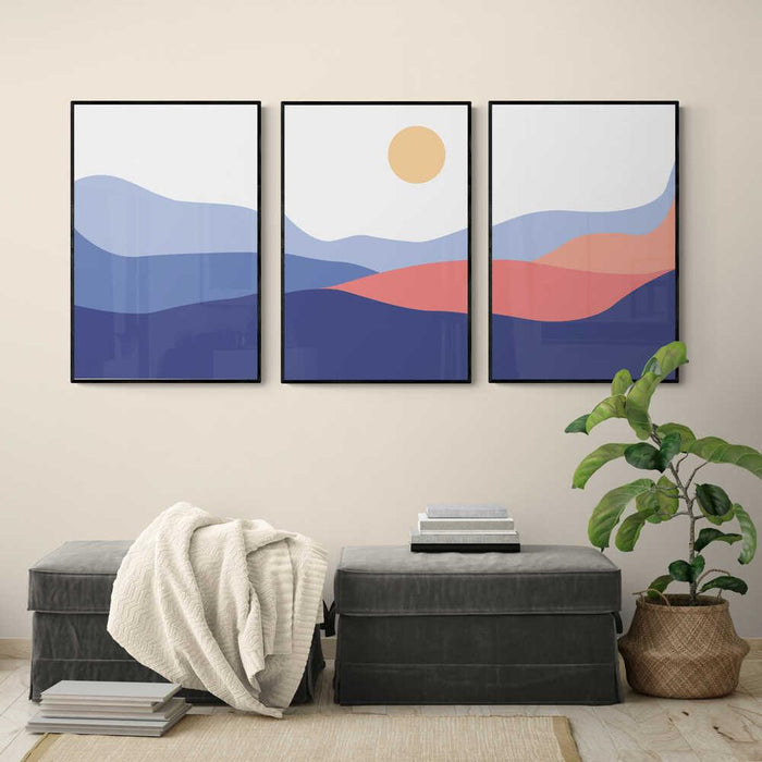 Walljar Purple Waves