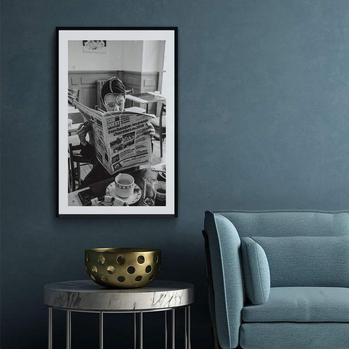 Walljar Reading A Newspaper