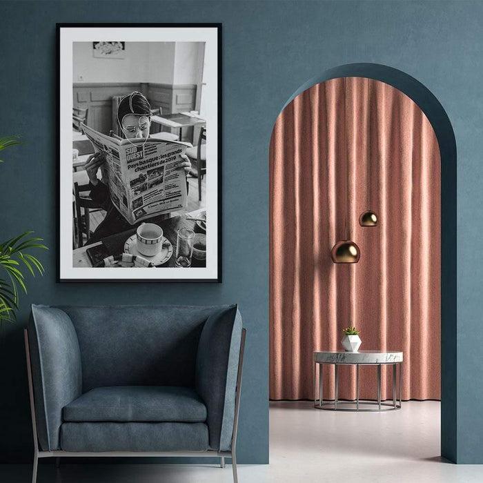 Walljar Reading A Newspaper